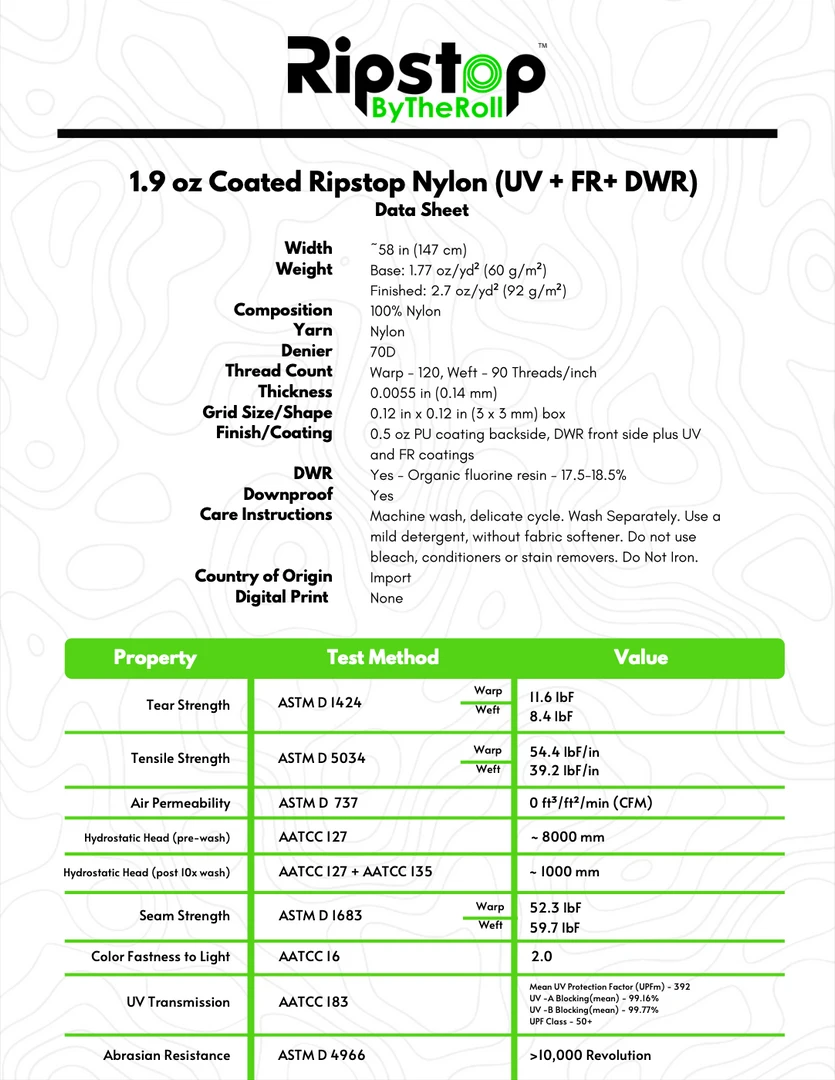 Best Pirce 🌟 Ripstop By The Roll 1.9 Oz PU Coated Ripstop Nylon - Full Roll 😍 8 Ripstop By The Roll 1.9 Oz PU Coated Ripstop Nylon - Full Roll