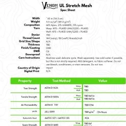 Ripstop By The Roll Venom™ UL Stretch Mesh - Full Roll